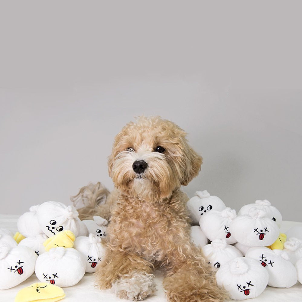 Korea Dumpling Baozi Squeak Chew Dog Toy