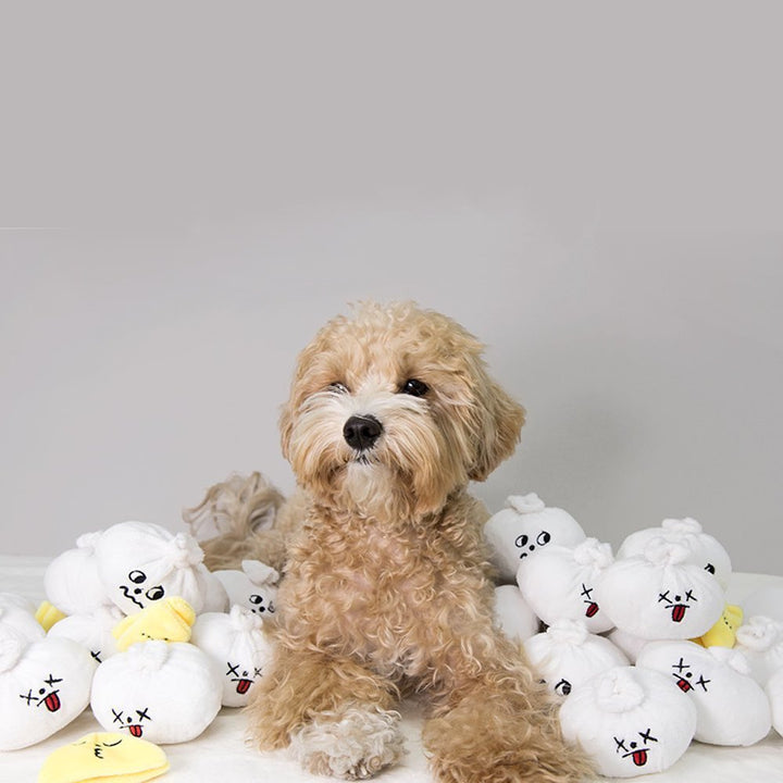 Korea Dumpling Baozi Squeak Chew Dog Toy
