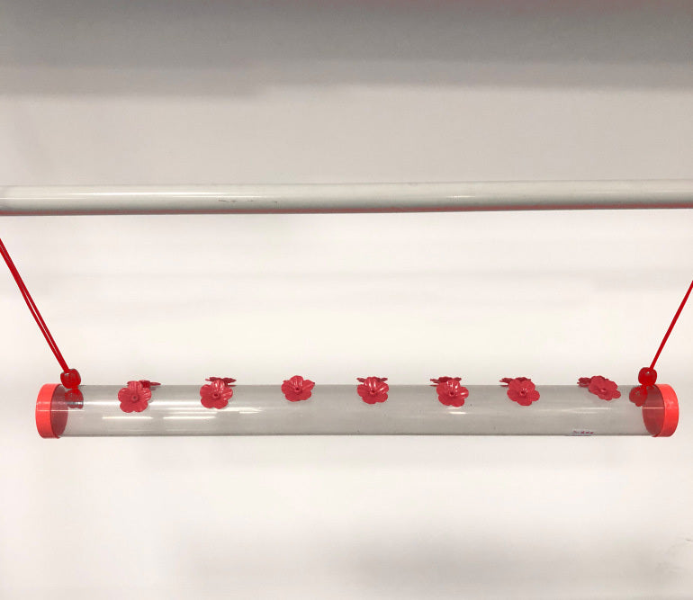 Hanging Tube With Flowers Hummingbird Bird Feeder