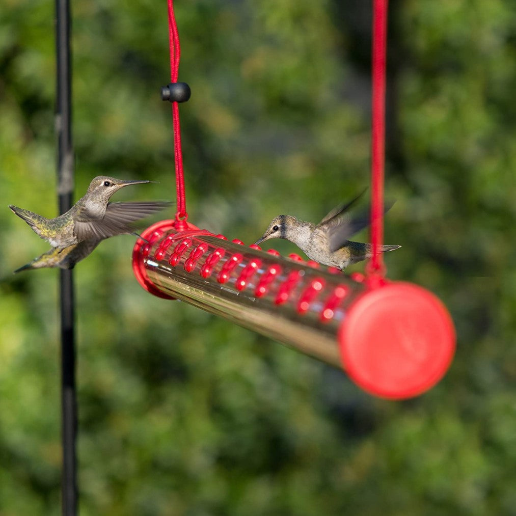 Hanging Tube With Flowers Hummingbird Bird Feeder