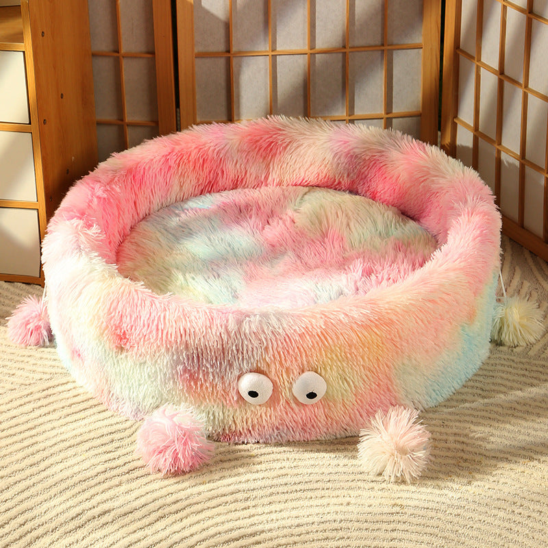Winter Warm Cute Eye Cat Bed