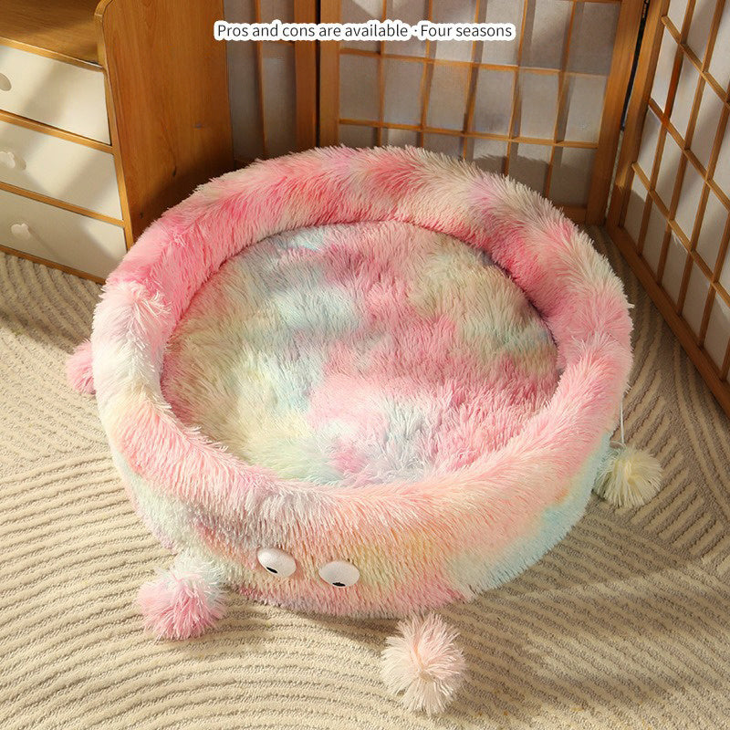 Winter Warm Cute Eye Cat Bed