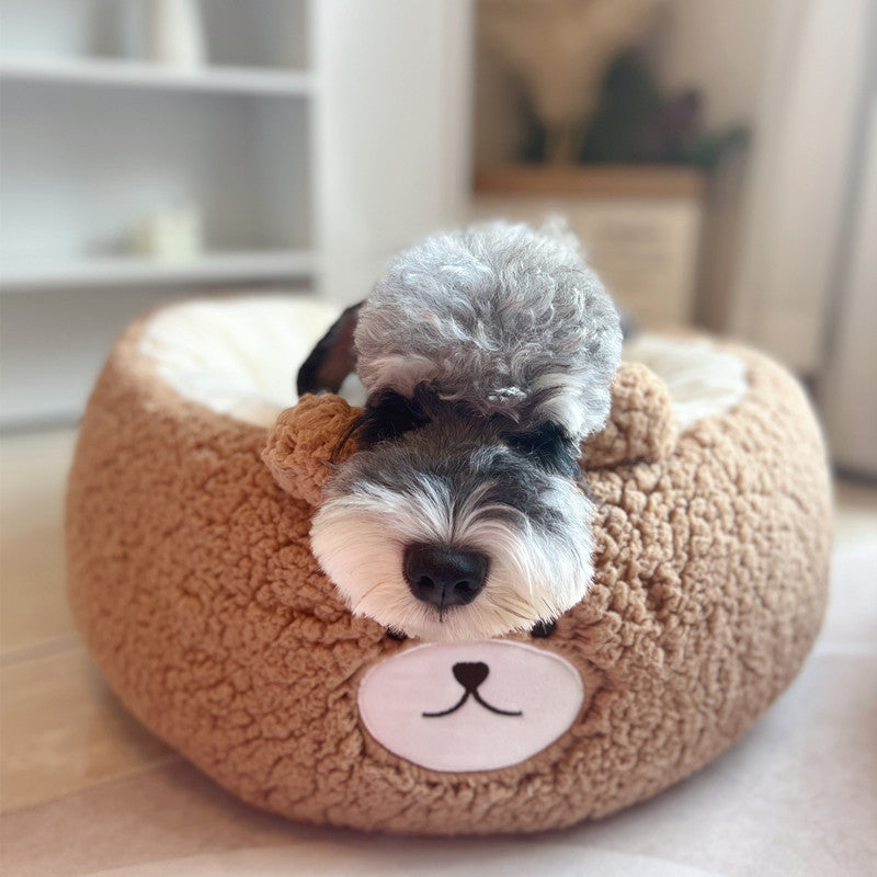 Winter Plush Pet Nest Cushion Round Bed