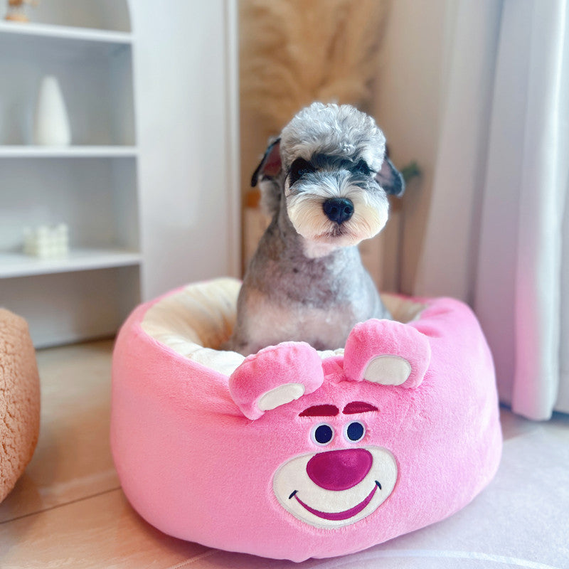 Winter Plush Pet Nest Cushion Round Bed