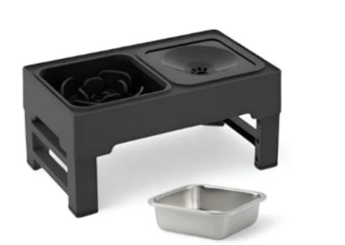 Dog Double Feeding Bowls Stainless Stand