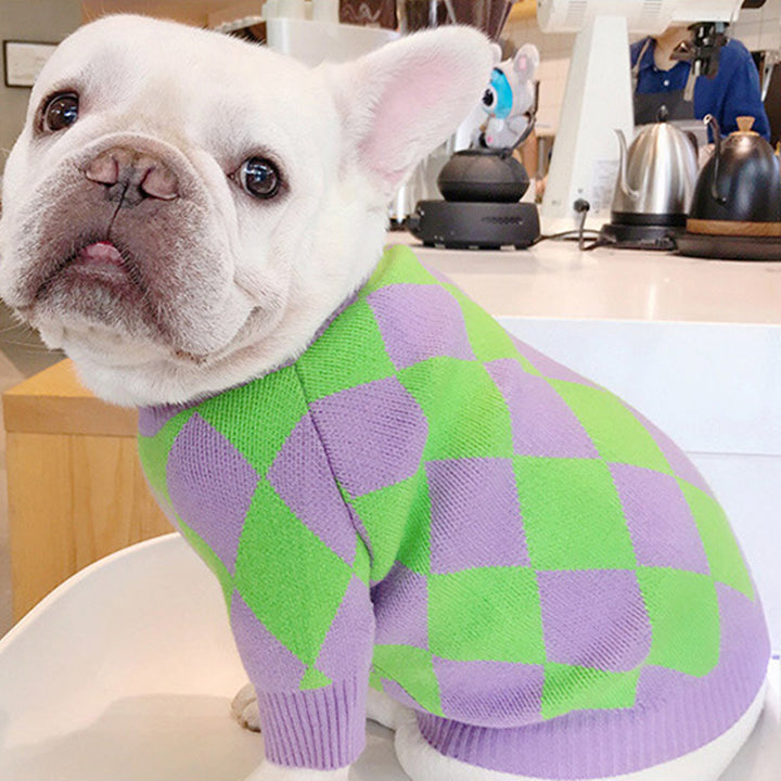 Trendy Plaid Clothes Pet Sweater