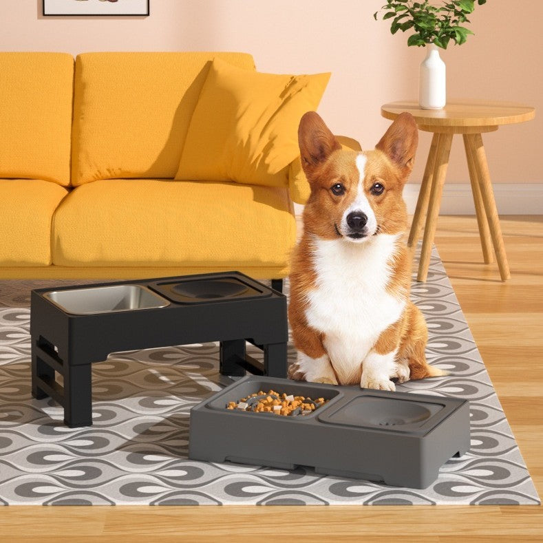 Dog Double Feeding Bowls Stainless Stand
